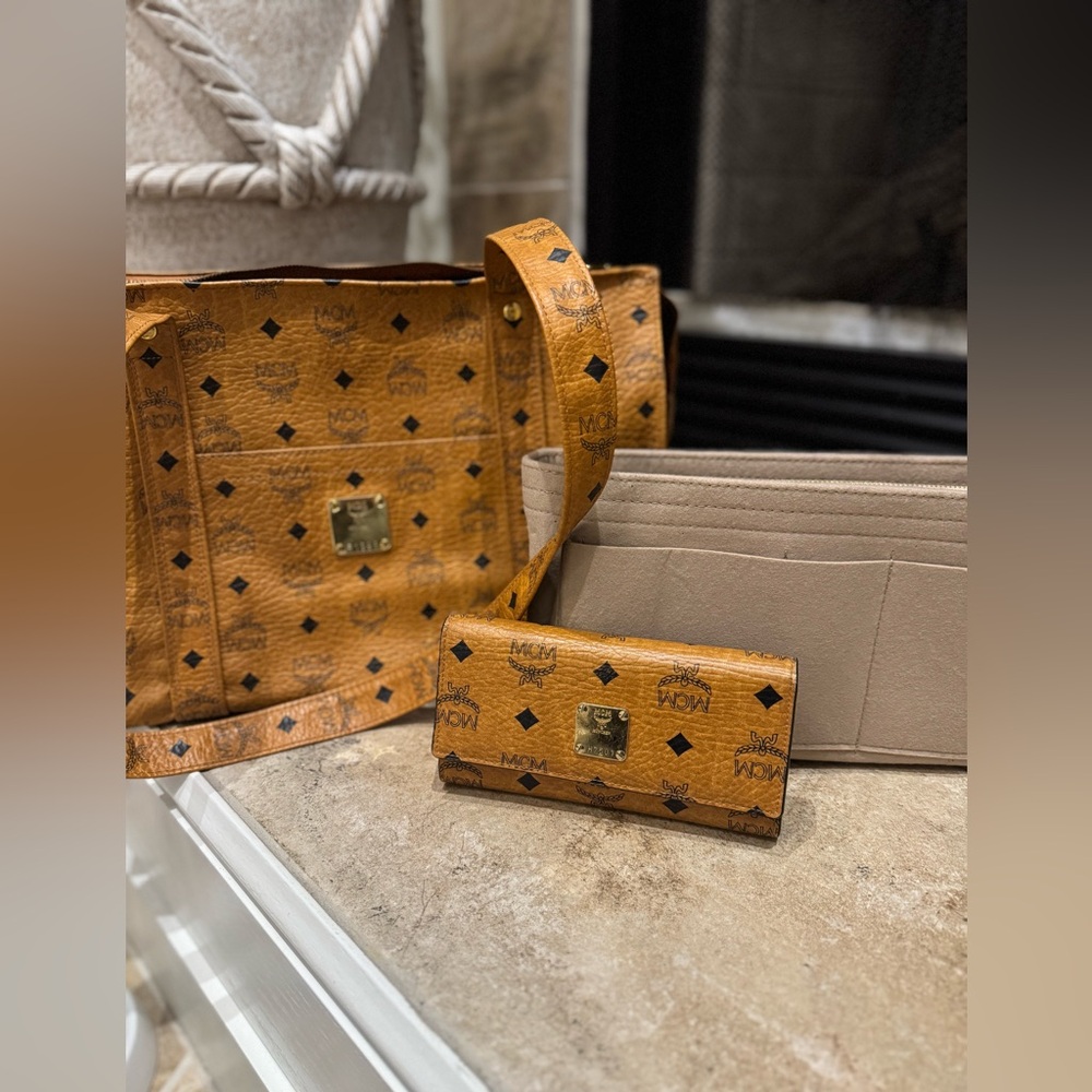 MCM Brown Leather 3 Piece Bundle